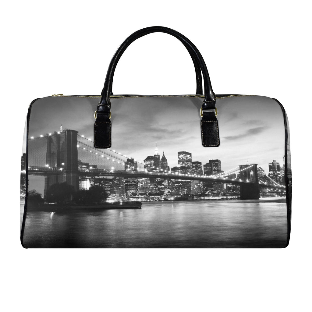 Amazing New York Cityscape - Custom Travel Bag-Large (Black Short Patch)(Model 1735)
