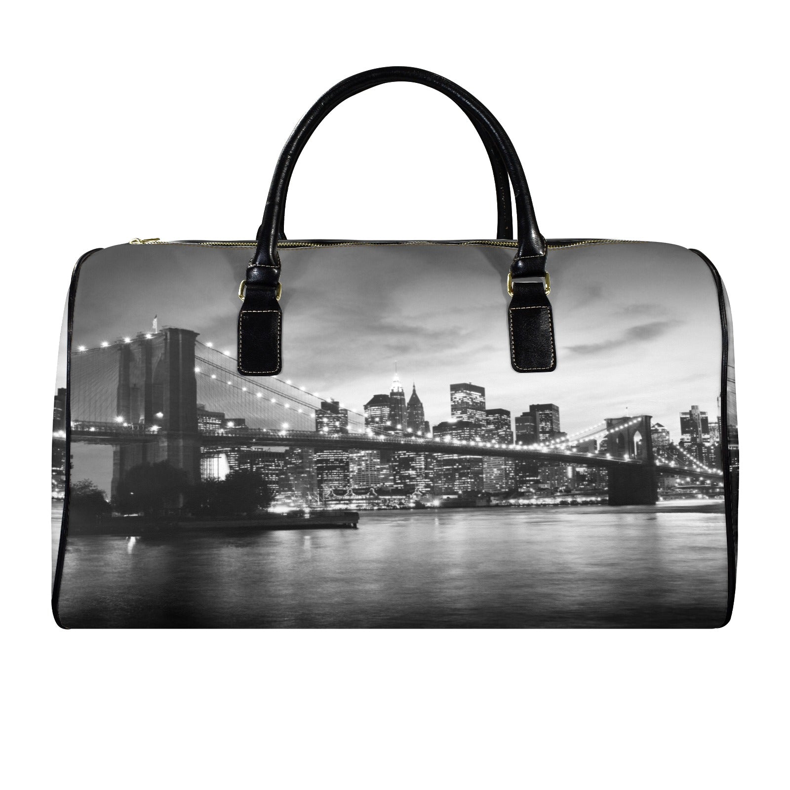 Amazing New York Cityscape - Custom Travel Bag-Large (Black Short Patch)(Model 1735)