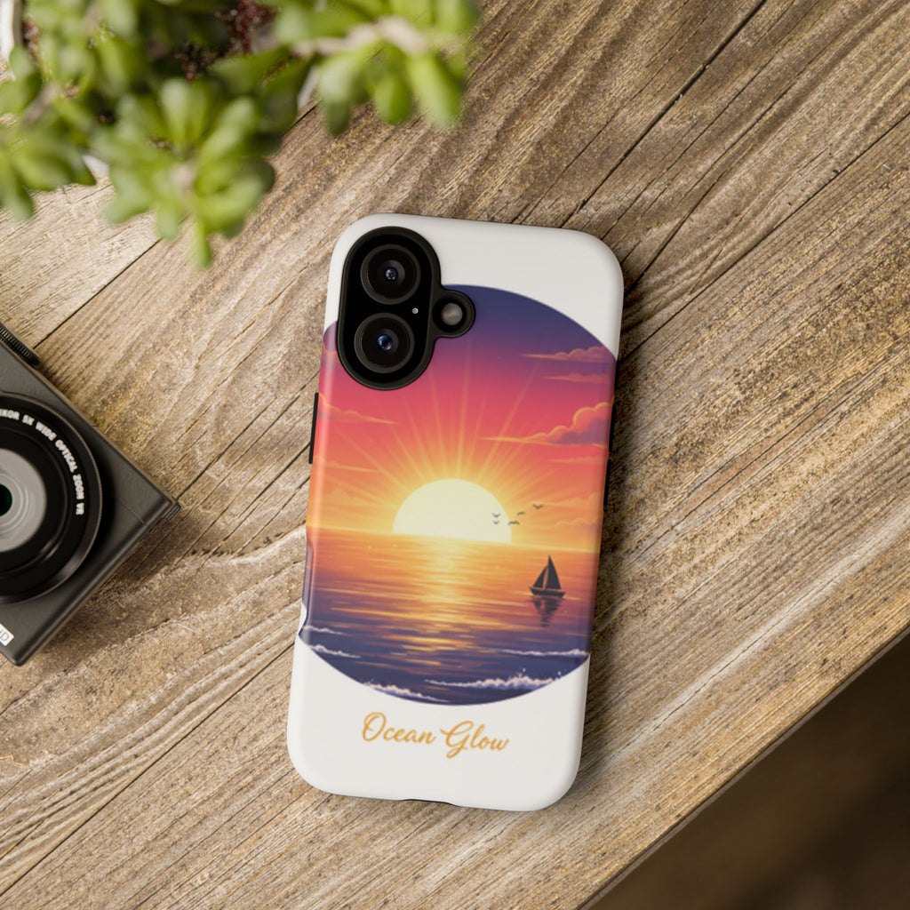 Compatible with iPhone 16 Ocean Glow Phone Case | Protective iPhone case, ocean glow design