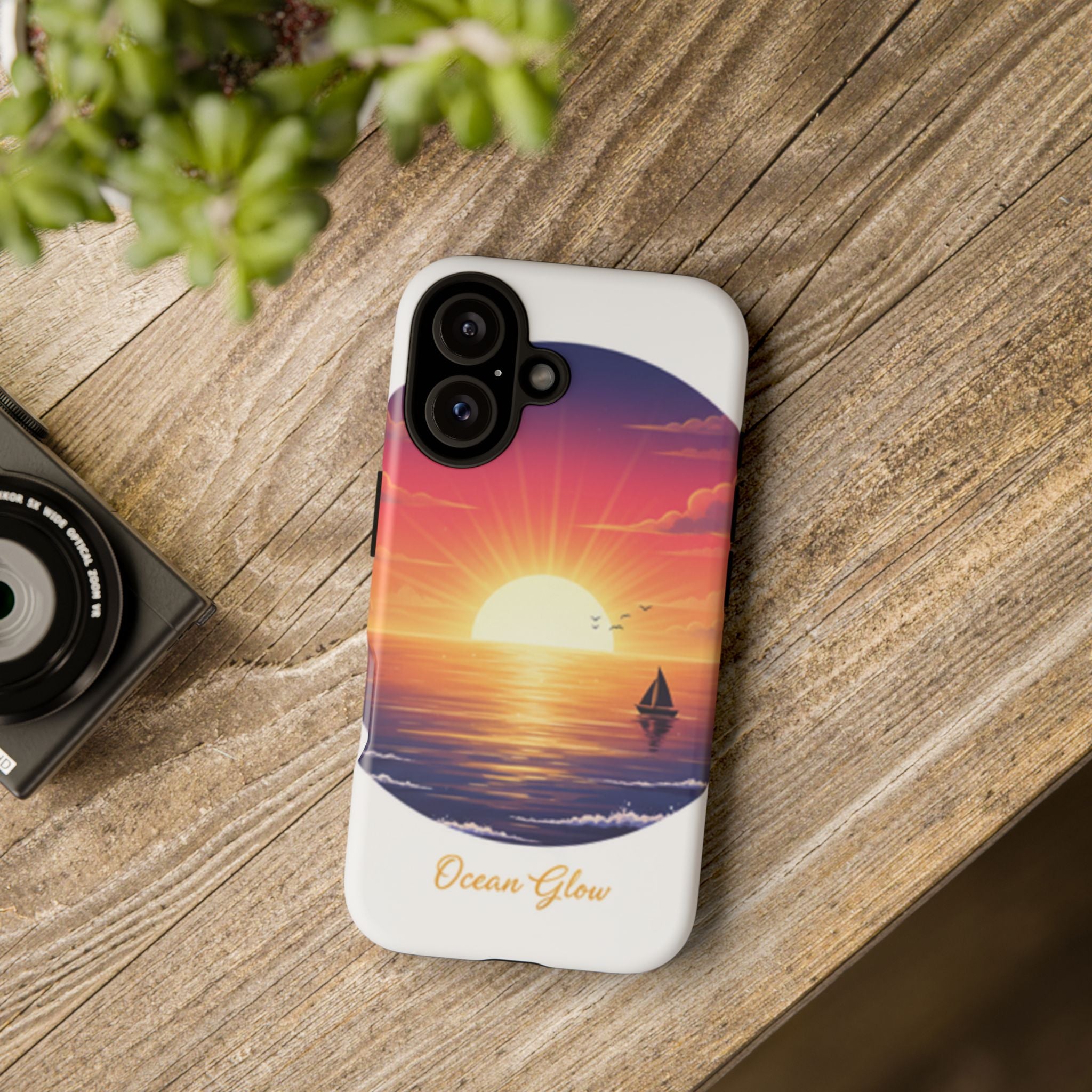 Compatible with iPhone 16 Ocean Glow Phone Case | Protective iPhone case, ocean glow design