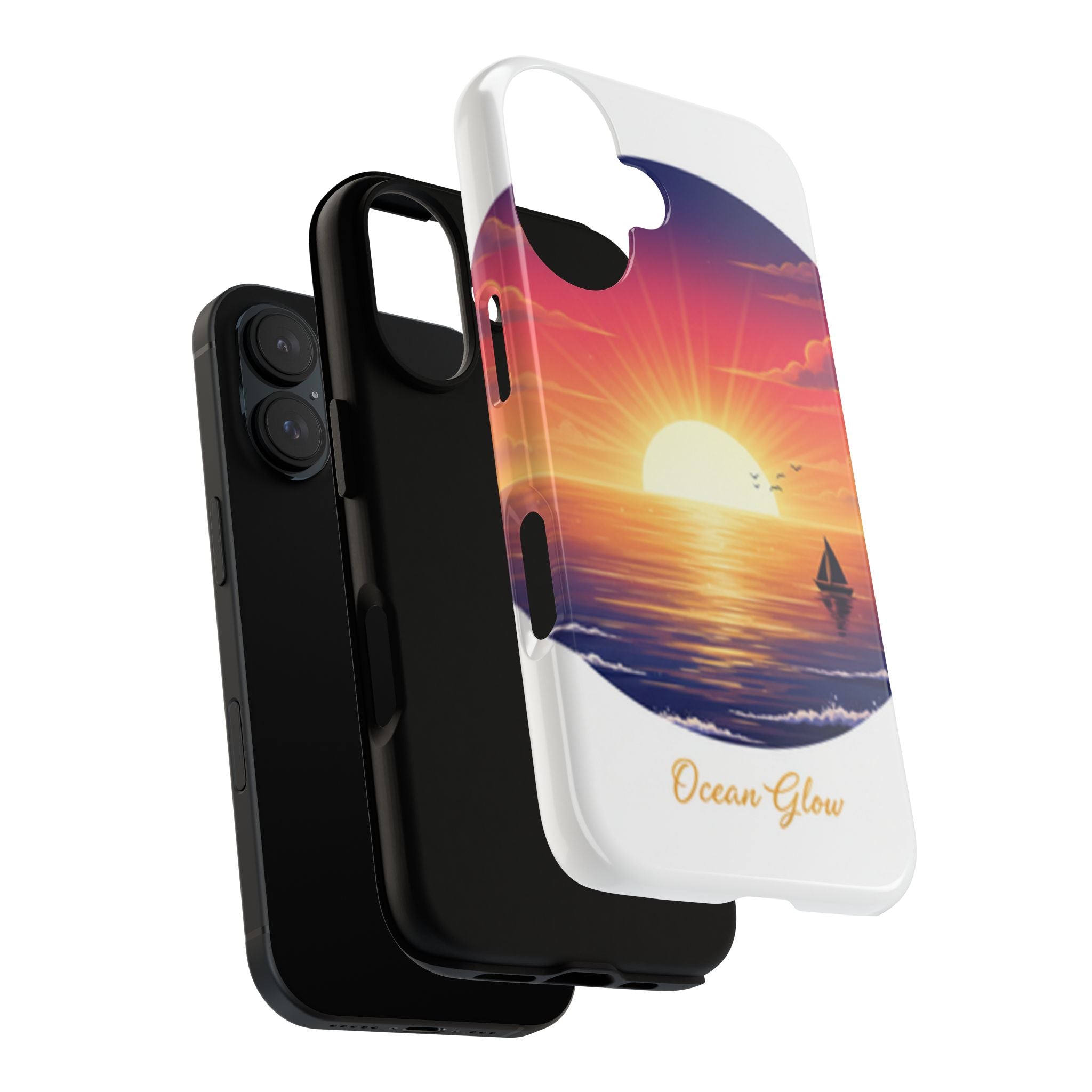 Compatible with iPhone 16 Ocean Glow Phone Case | Protective iPhone case, ocean glow design