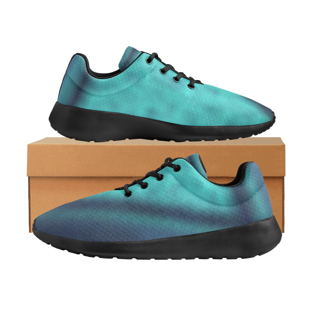 Men's All-Over Print Athletic Sneakers – (Black)