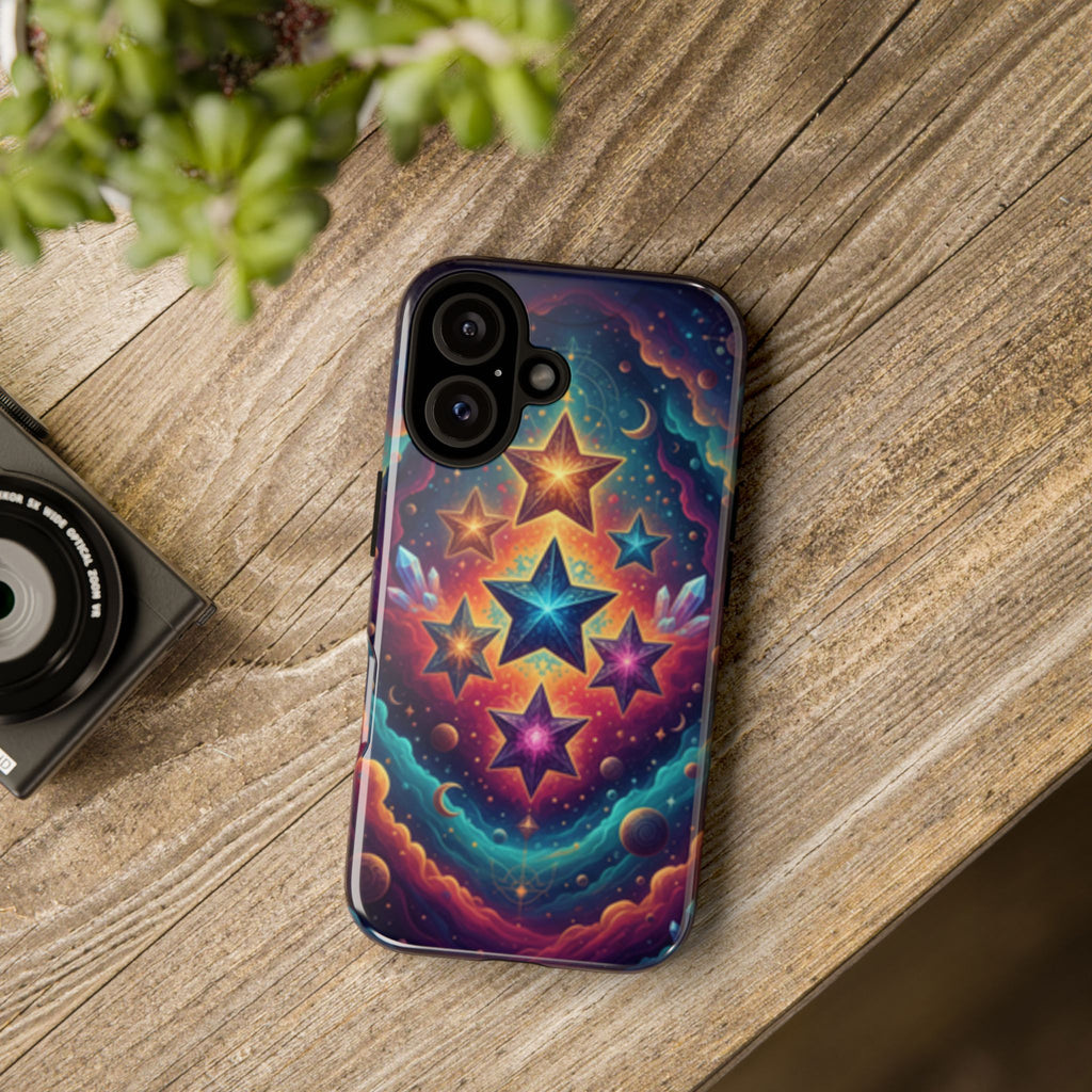 Compatible with iPhone 16 Cosmic Stars Galaxy Phone Case | Tough Phone Case