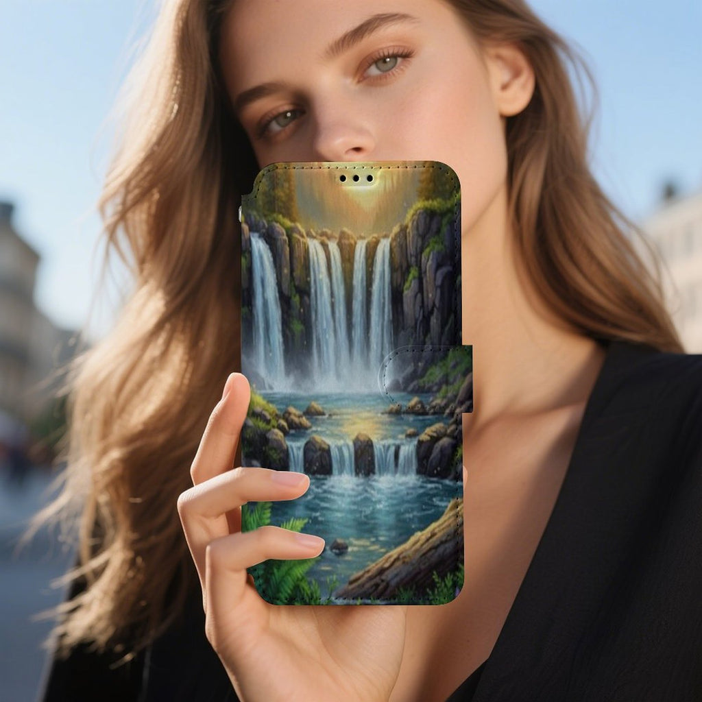 Water Fall Flip Wallet Case for iPhone 17 Pro Max