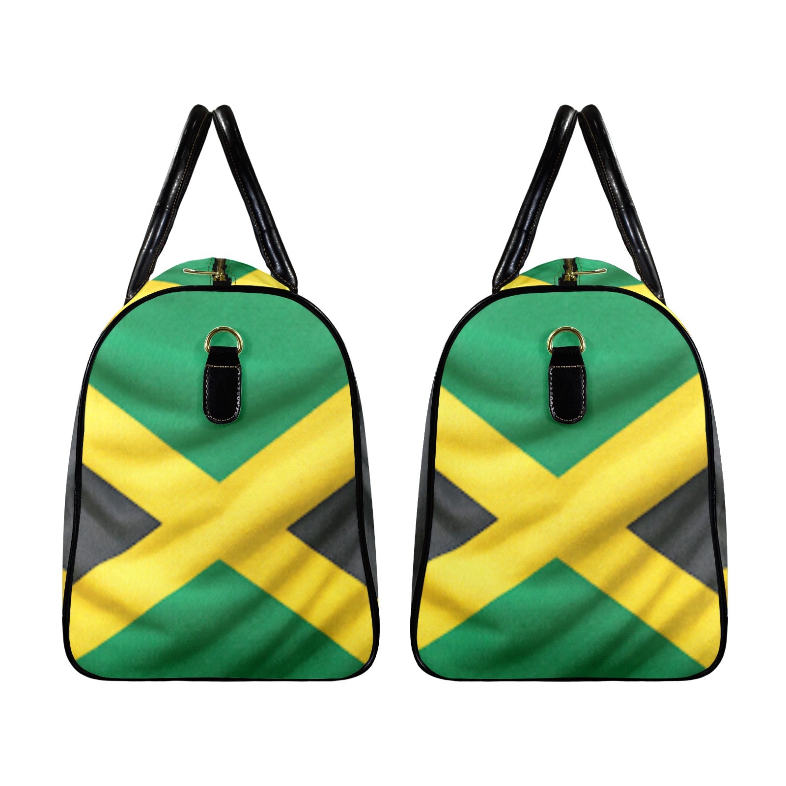 Jamaican Flag Custom Travel Bag-Large (Black Short Patch)(Model 1735)