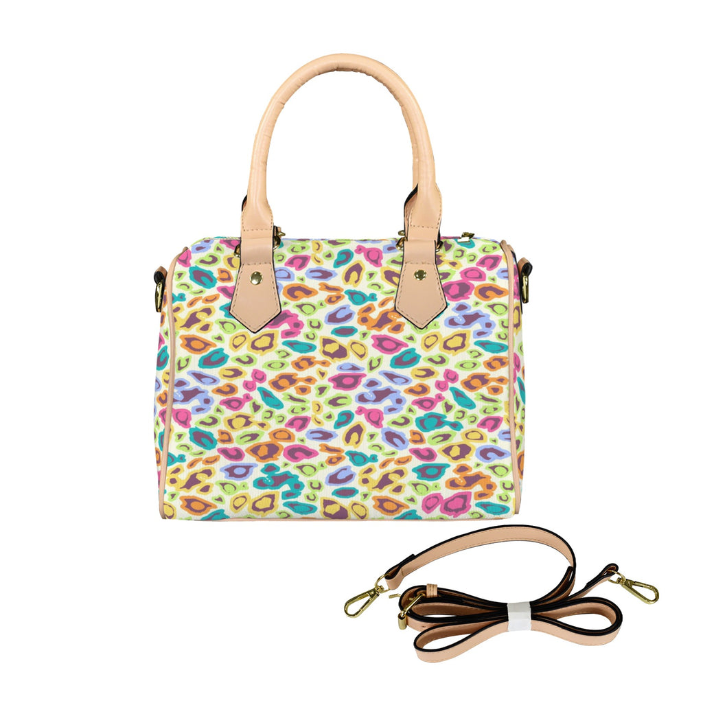 Colorful Cheetah Seamless Background. Vector Abstract Pattern Custom Handbag-Khaki Handle (Model 1746)