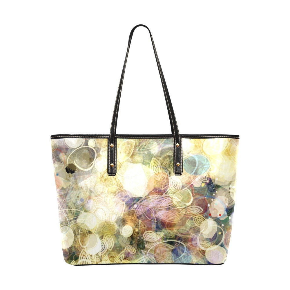 Abstract Art PU Leather Tote Bag Hand Bag (Model1709)