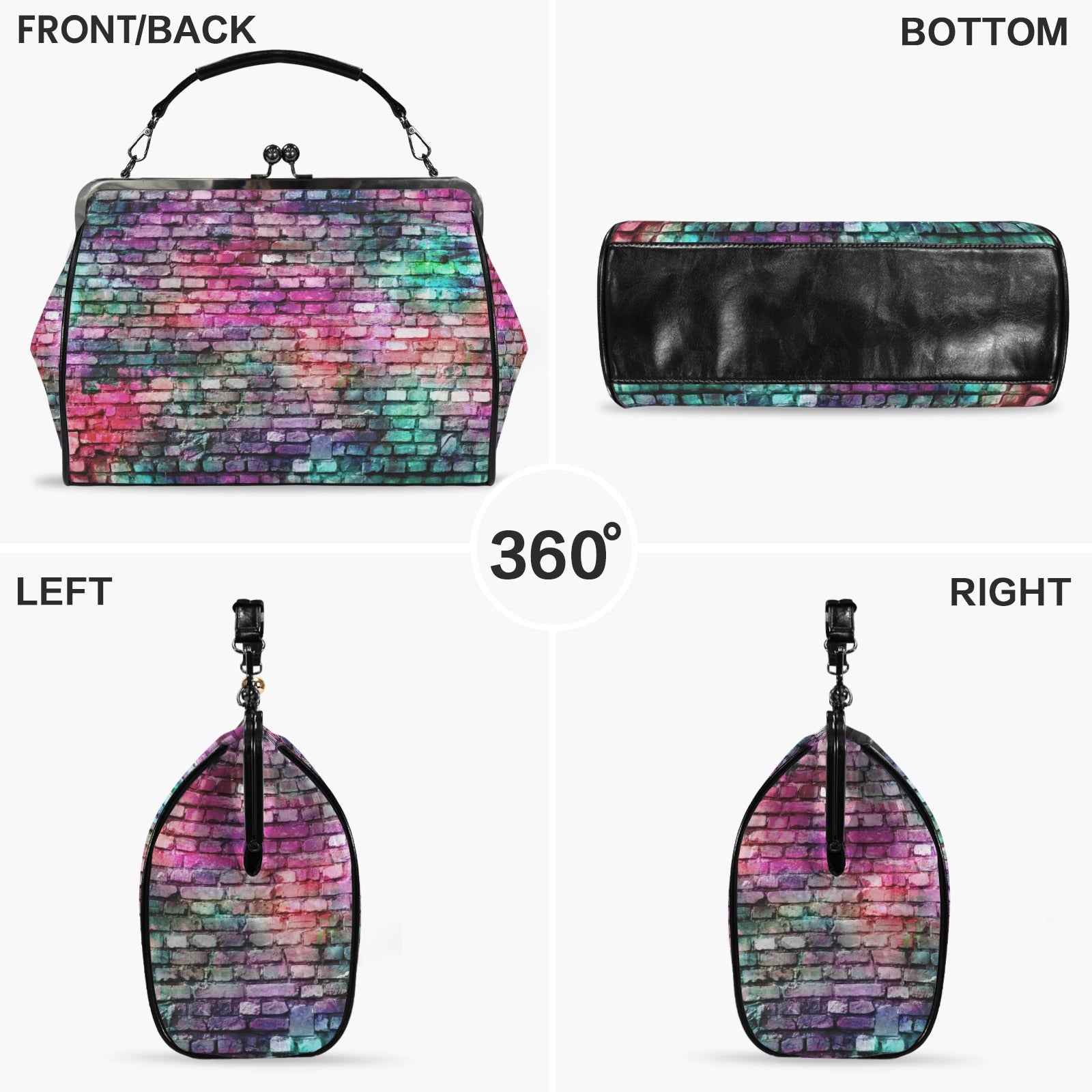 Colorful Brickwall  Kisslock Crossbody Shoulder Hand Bag-Large (Model 1752)