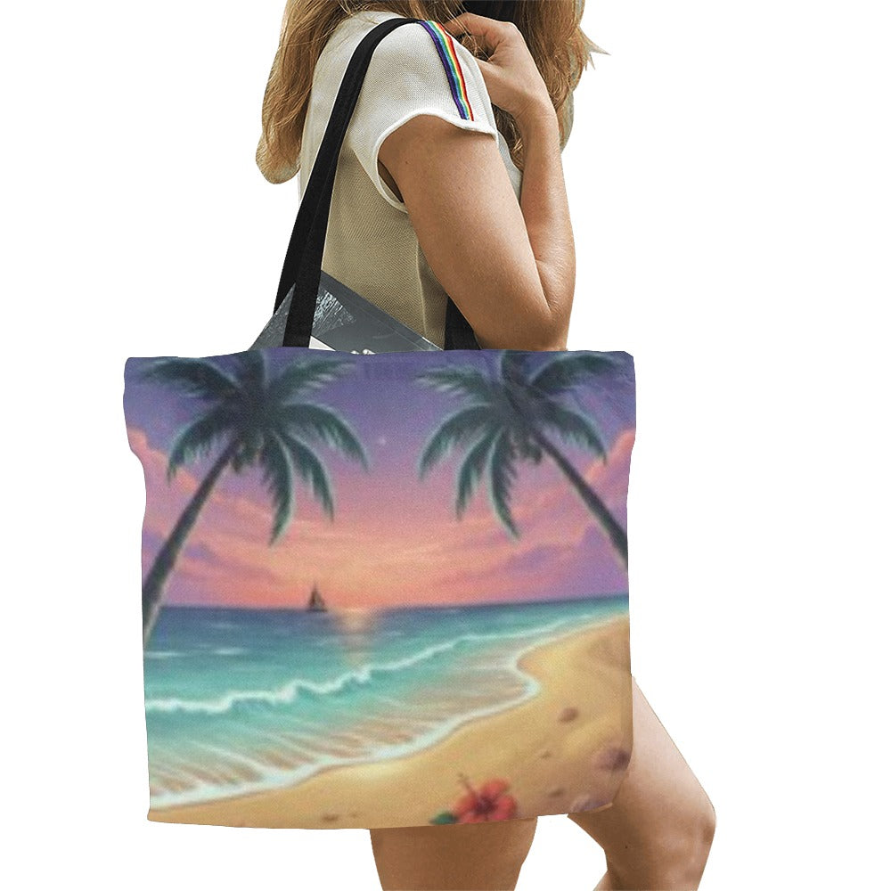 Sunset Palm Tote Bag(Model1699)(Large)