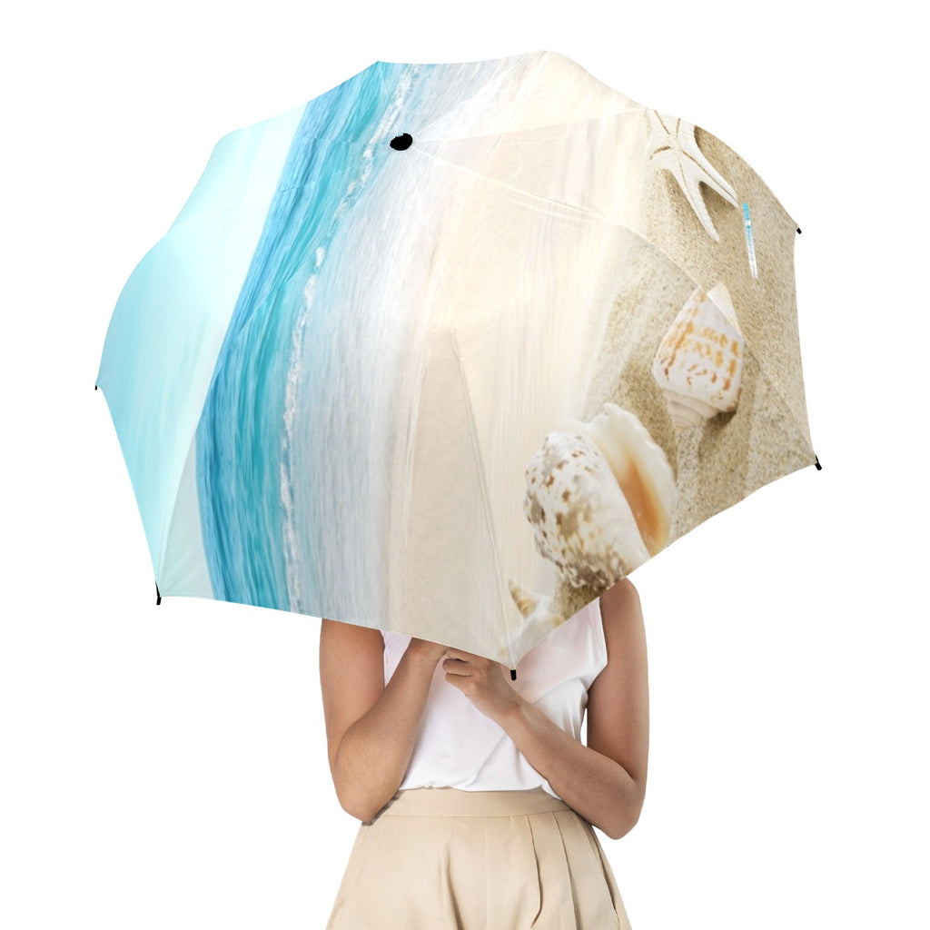 Seashell Pattern Umbrella Semi-Automatic Foldable Umbrella (Model U12)
