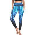 Women's  Bright Neon Stripes of  Print High Waist Leggings with Pockets (ModelL56)