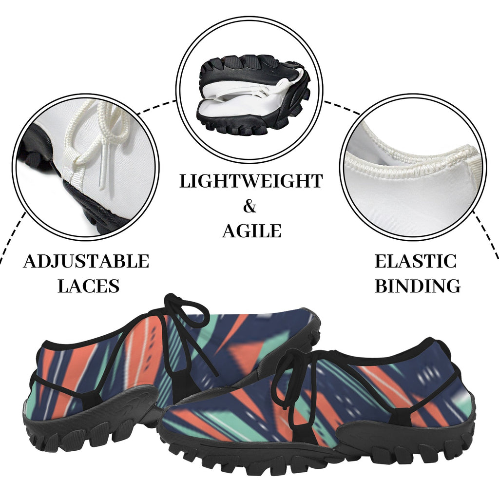 Men's Custom Print Fitness Shoes with Shoelaces –  (Black)