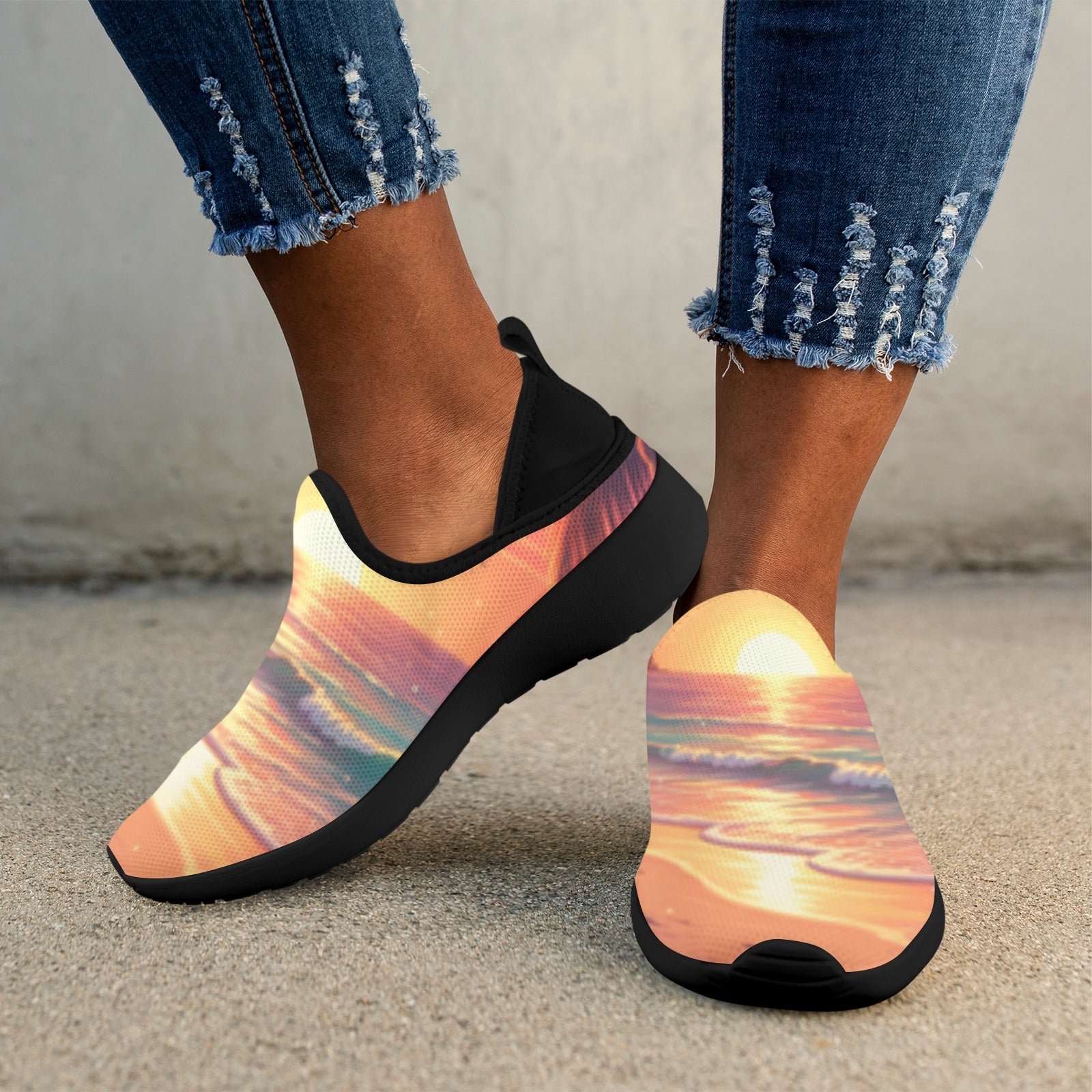 Sunrise Beach Fly Weave Sneakers Drop-in-Heel for Women(Model 02002)