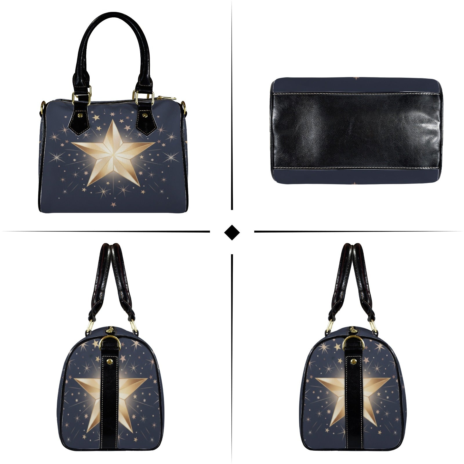Glowing Star Handbag-Black Handle (Model 1746)