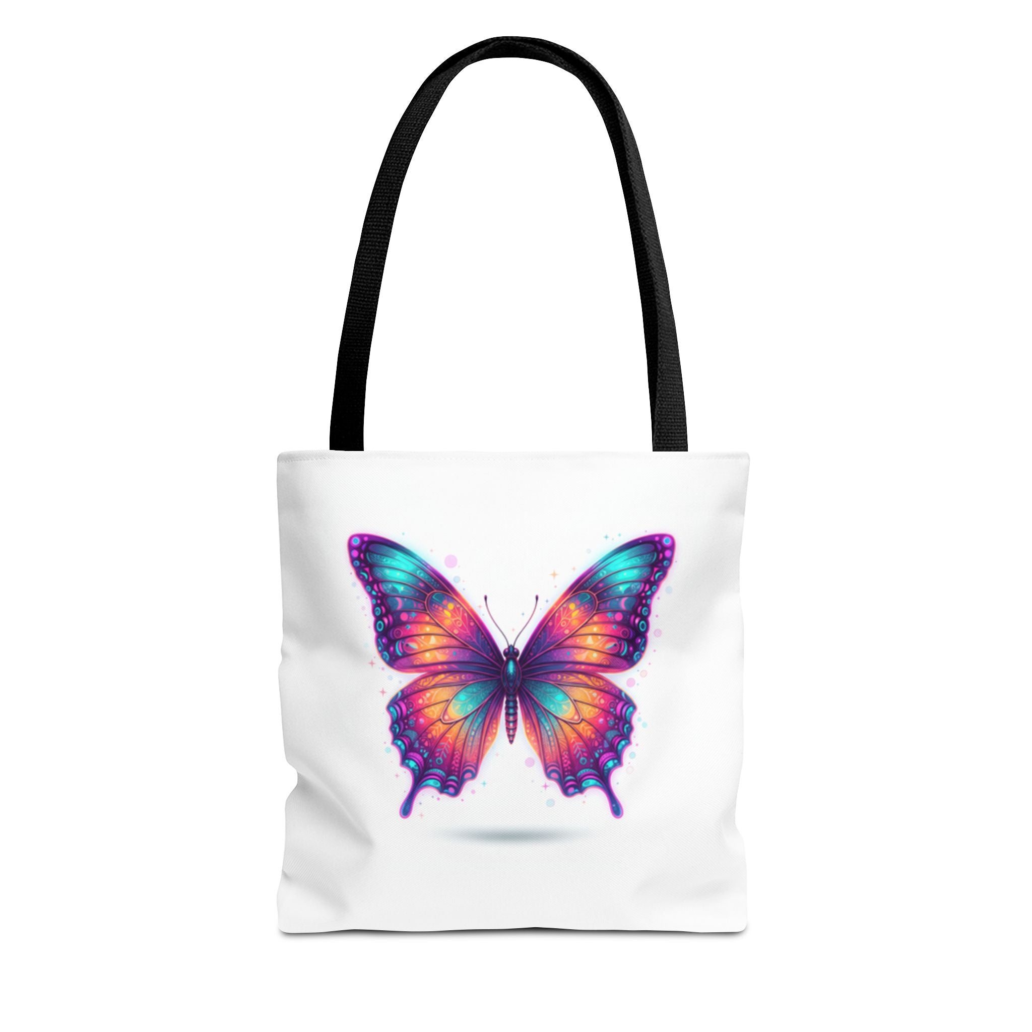 Rainbow Watercolor Butterfly Tote Bag | Colorful Monarch Illustration