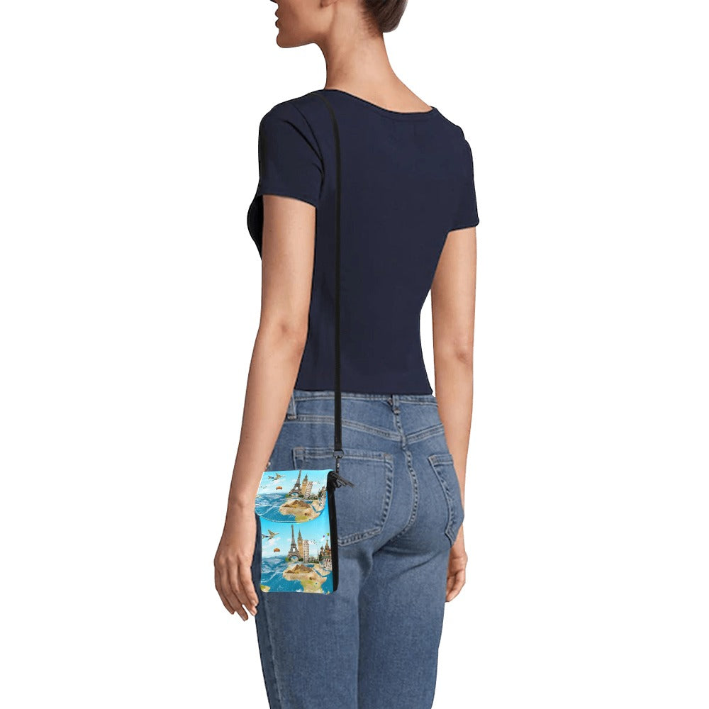Famous Monuments of the World PU Leather Cell Phone Purse(Model1711)