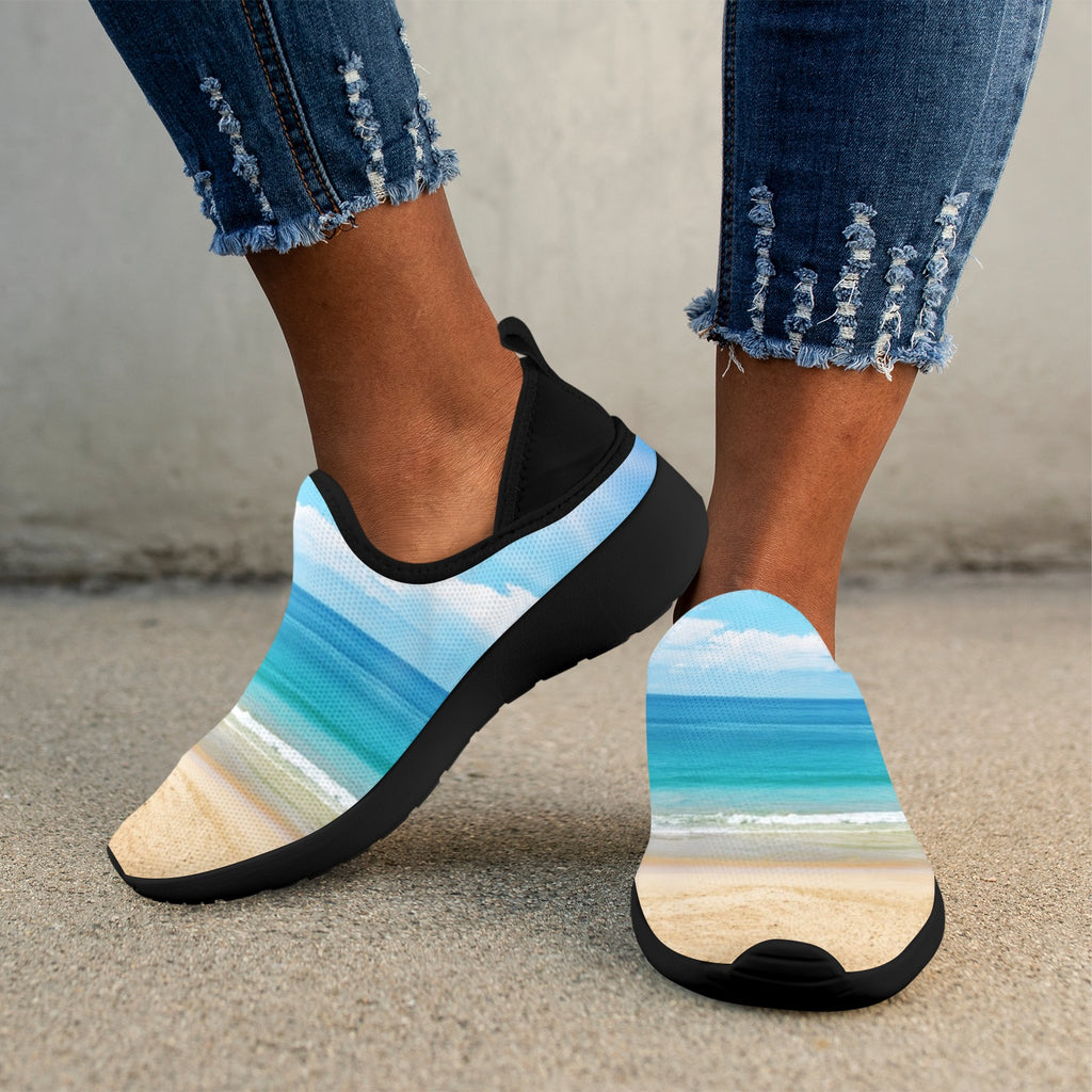 Seascape Fly Weave Sneakers Drop-in-Heel for Women(Model 02002)