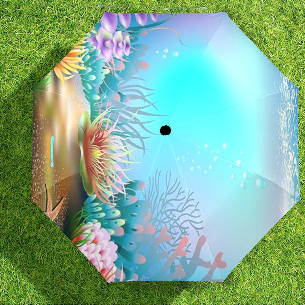 Underwater Scene Umbrella Semi-Automatic Foldable Umbrella (Model U12)