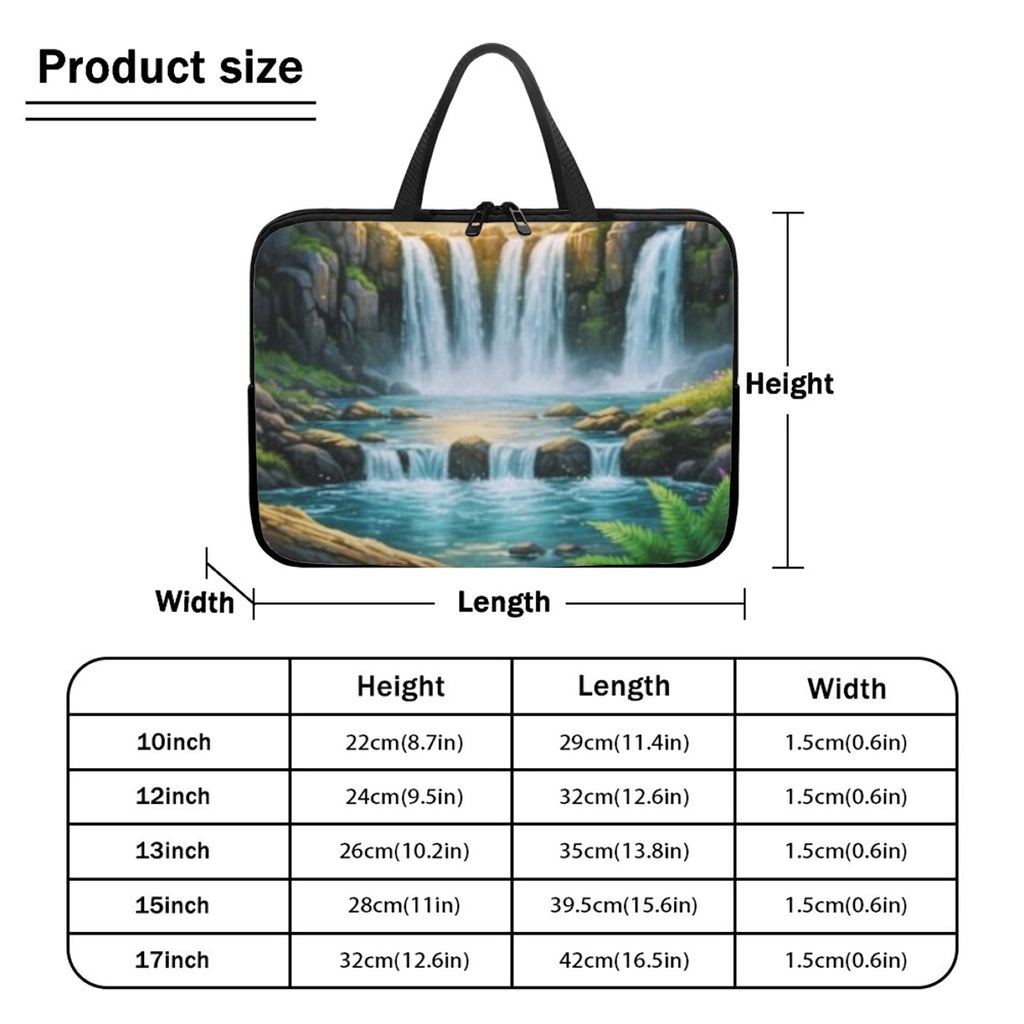 Sunset Waterfall Laptop Bag with Handle 17 inch