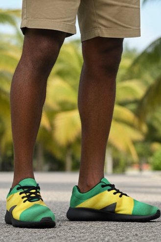 Men's Jamaican Flag Athletic Sneakers – Black