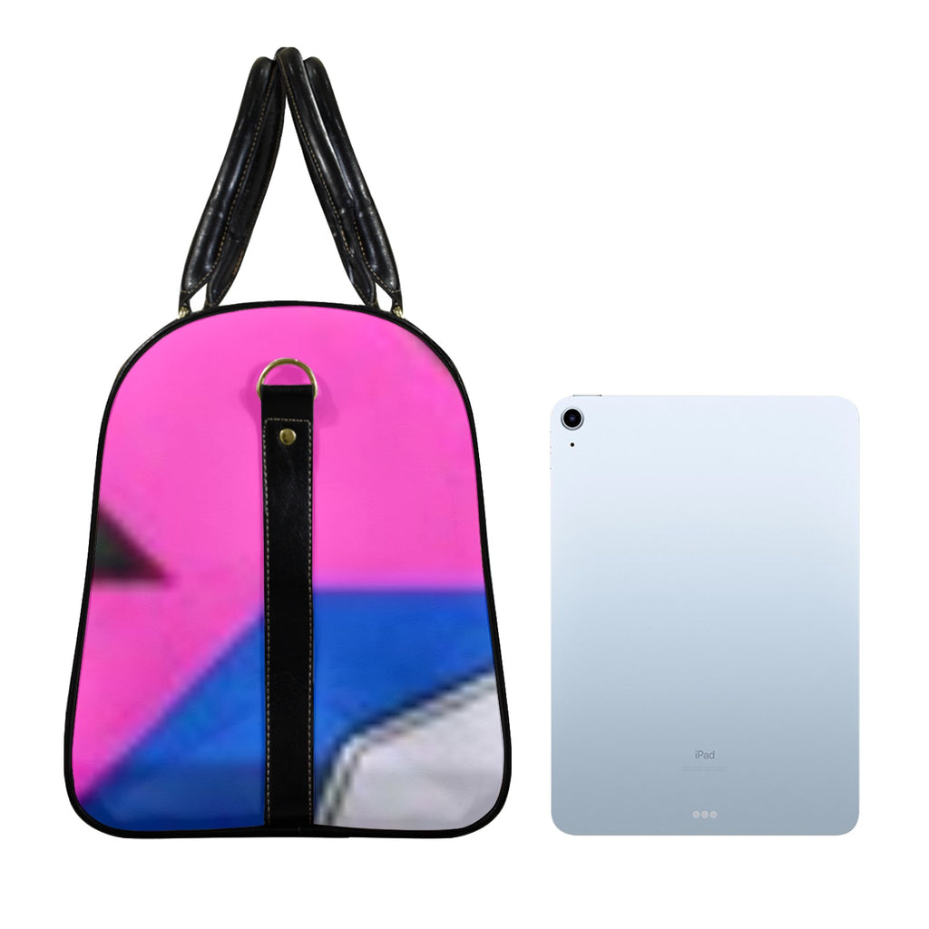 Large Multi-Color Custom Travel Bag-Large (Black Long Patch)(Model 1734)