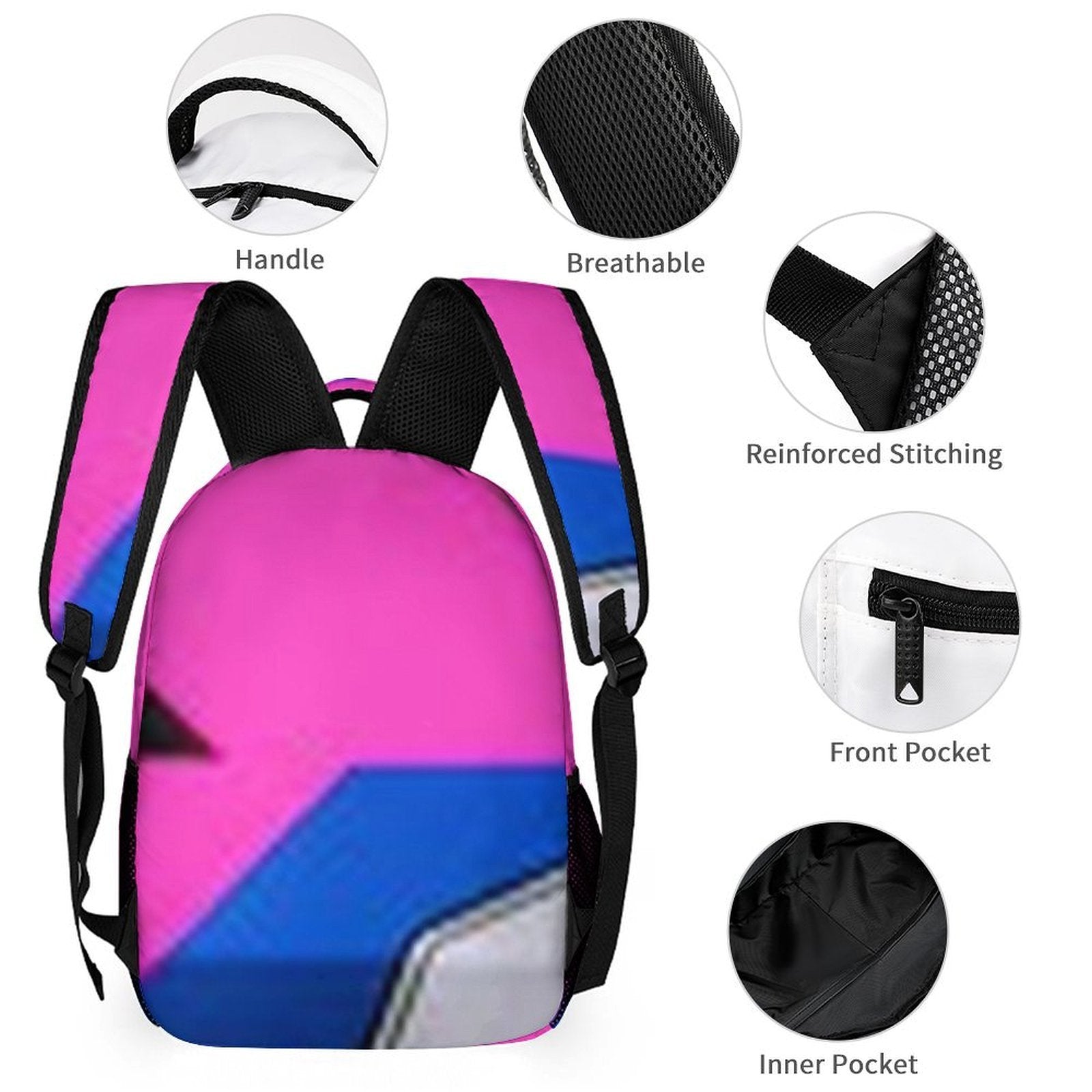 Multi-Color Print 3-in-1 Backpack Combo Set