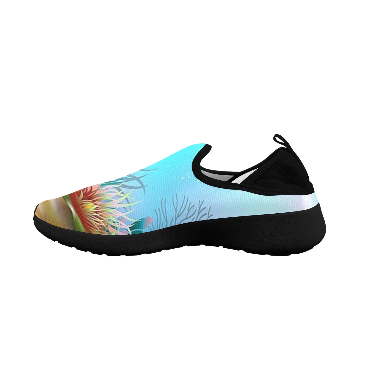 Underwater Scene Fly Weave Sneakers Drop-in-Heel for Women(Model 02002)