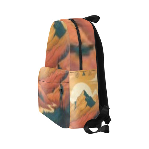 Abstract Brushstroke Unisex Nylon Backpack (Model 1673)