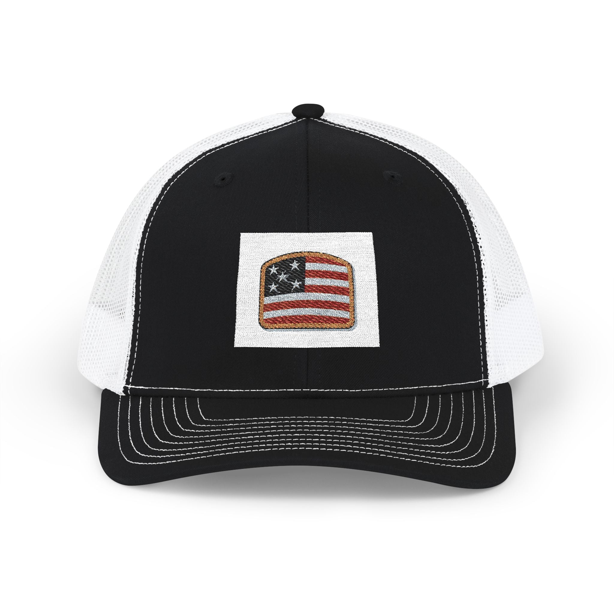 Patch American Flag Embroidered Snapback Cap | Trucker Mesh Back