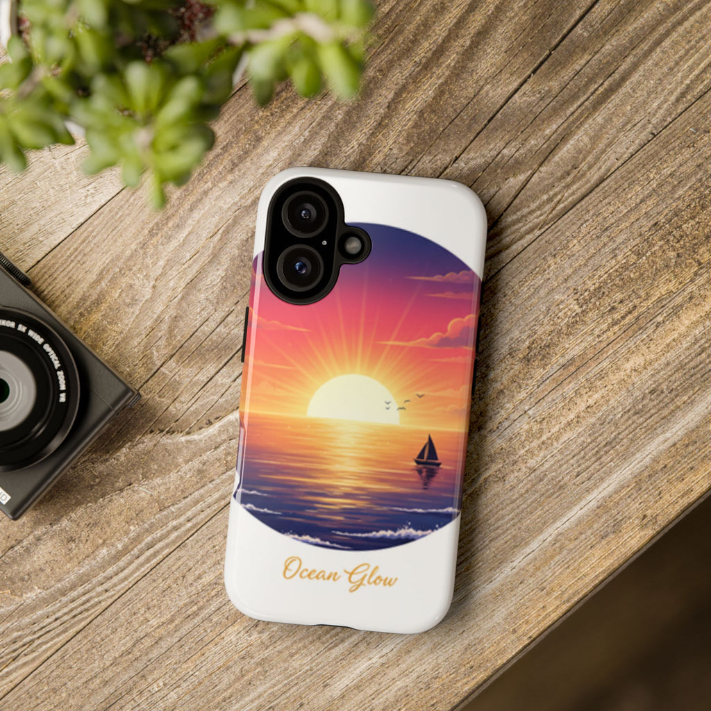 Compatible with iPhone 16 Ocean Glow Phone Case | Protective iPhone case, ocean glow design