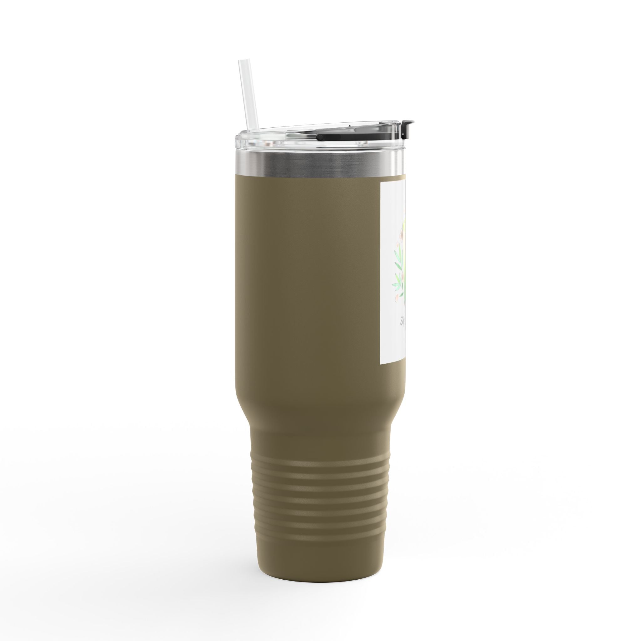Matcha Latte Illustration Travel Mug | Sip & Wander 40oz Insulated Tumbler