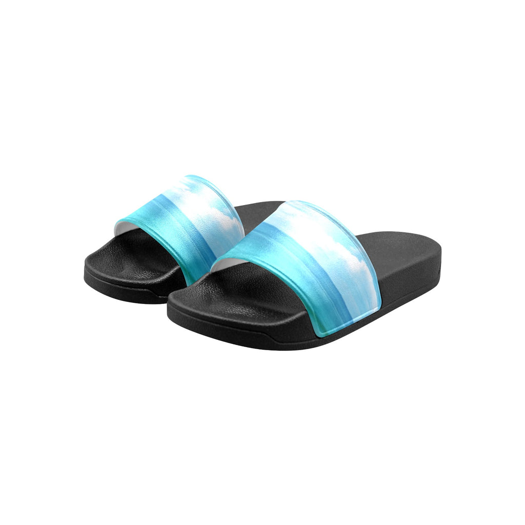 Kid's Beautiful Seascape Sun on Blue Sky Slide Sandals(Model 057)