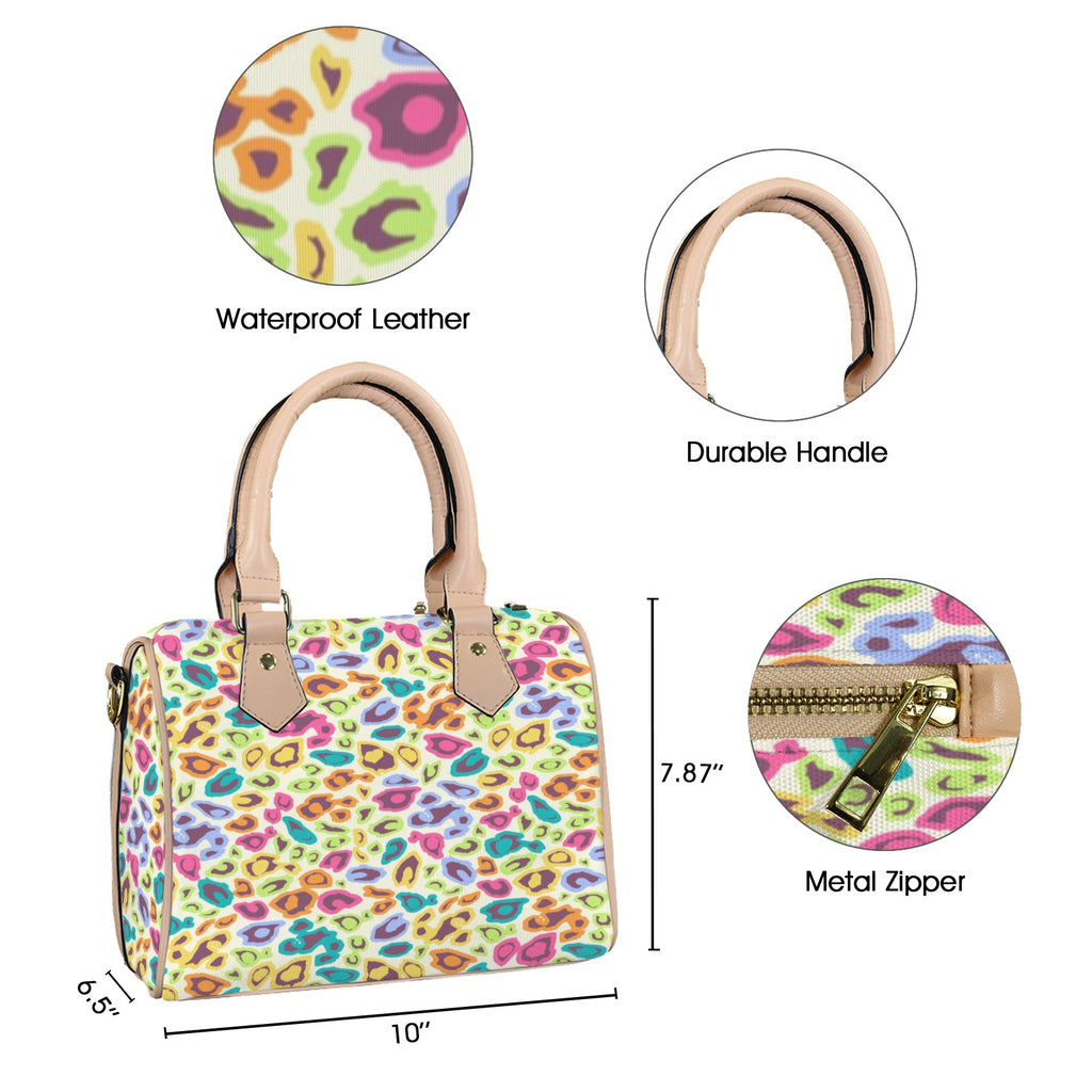 Colorful Cheetah Seamless Background. Vector Abstract Pattern Custom Handbag-Khaki Handle (Model 1746)