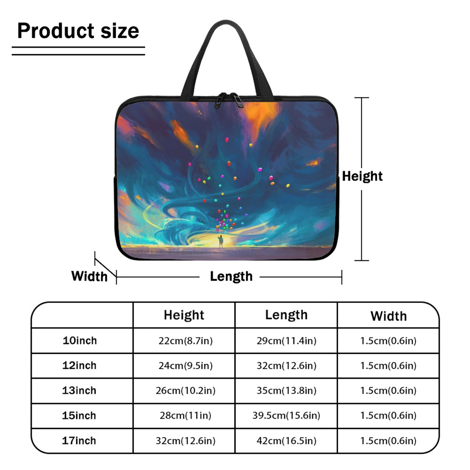 Abstract Skyline Art Laptop Bag with Handle 15inch