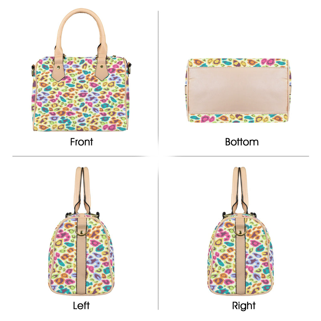 Colorful Cheetah Seamless Background. Vector Abstract Pattern Custom Handbag-Khaki Handle (Model 1746)