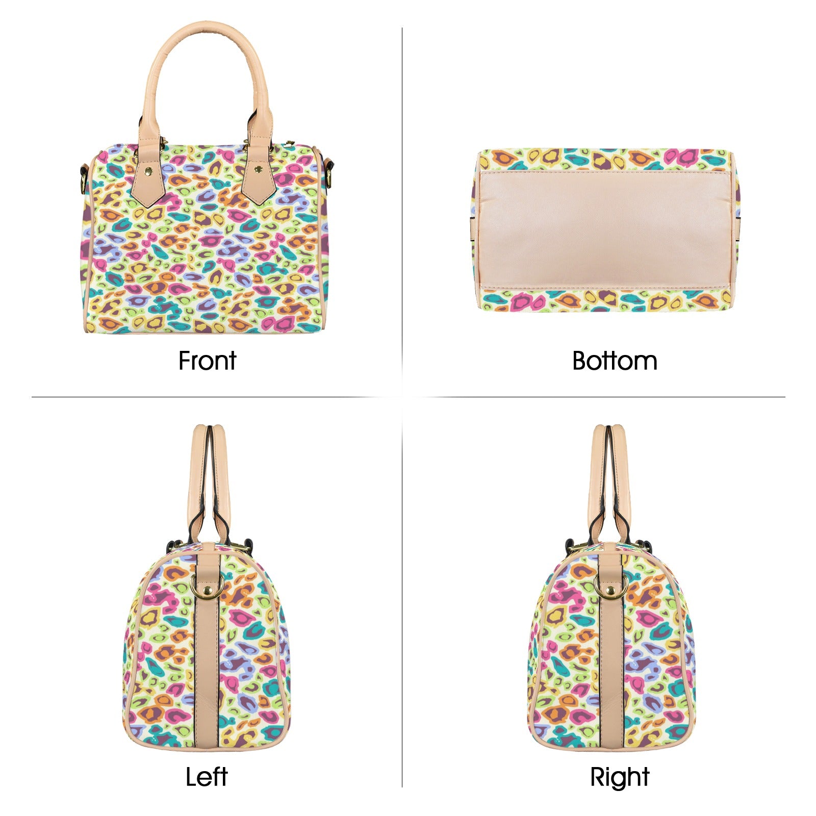 Colorful Cheetah Seamless Background. Vector Abstract Pattern Custom Handbag-Khaki Handle (Model 1746)