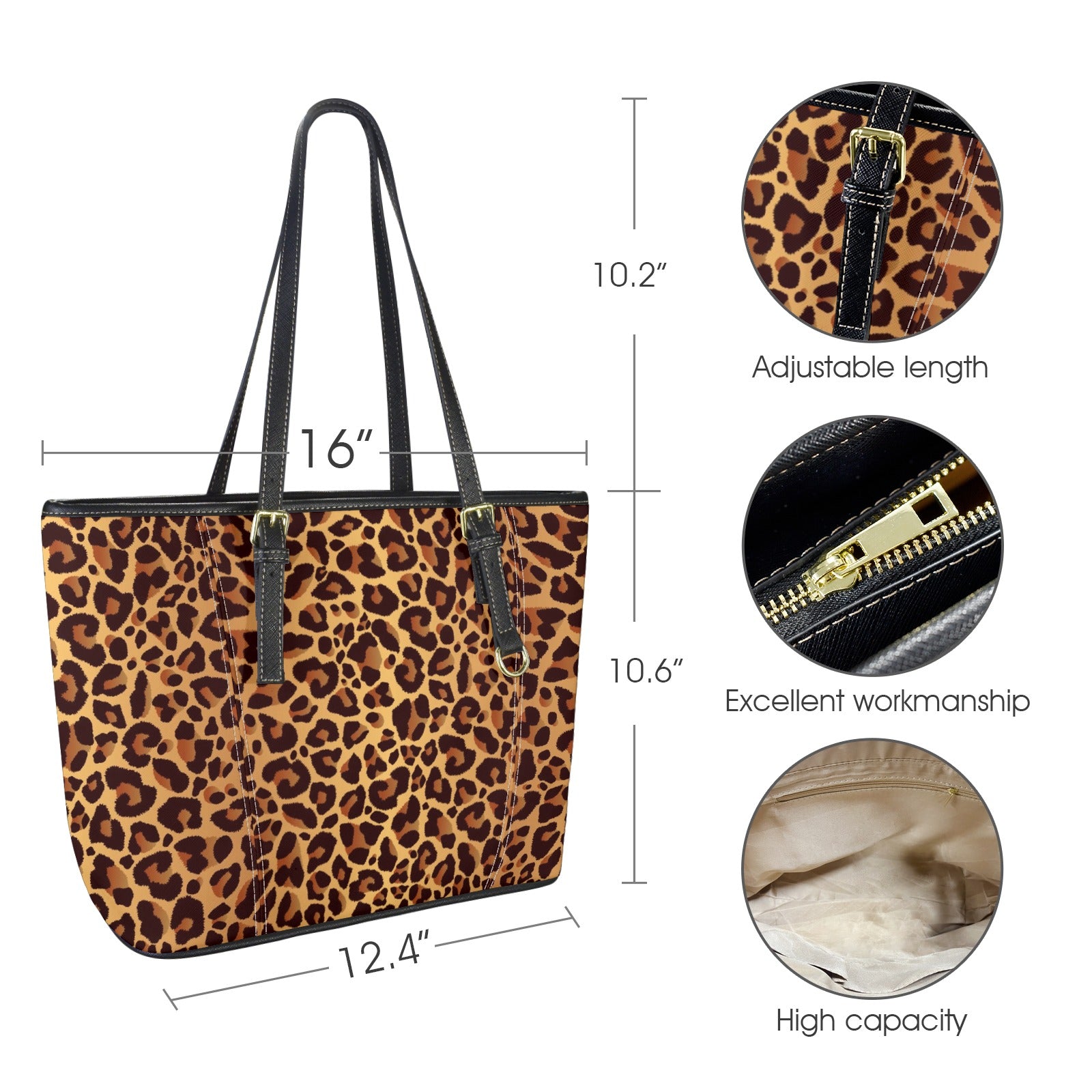 Leopard Pattern New Tote Hand Bag-Small (Model 1640）