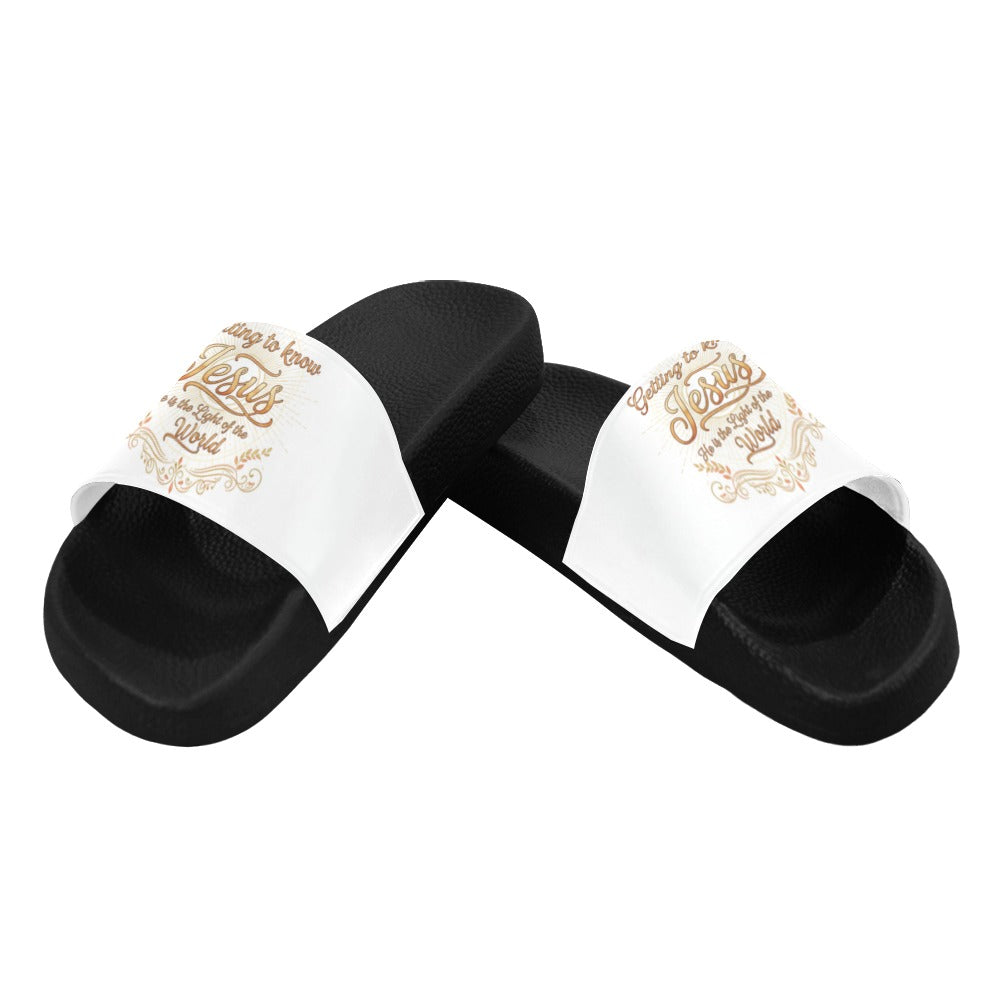Men's Getting to Know Jesus Slide Sandals(Model 057)