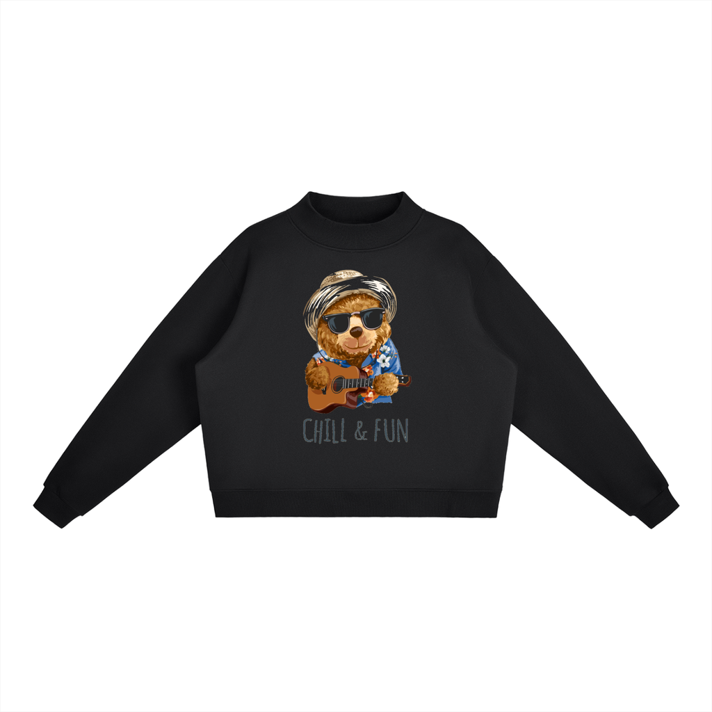 Women Essential Fleece Mock-Neck Crew Sweatshirt