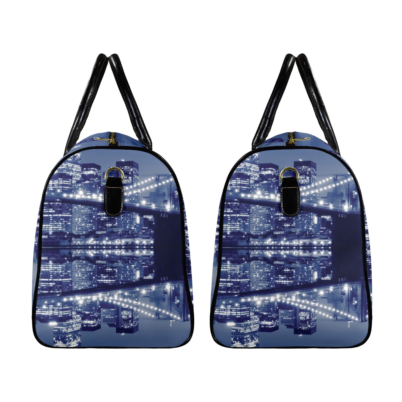 New York Cityscape - Taken Custom Travel Bag-Large (Black Short Patch)(Model 1735)