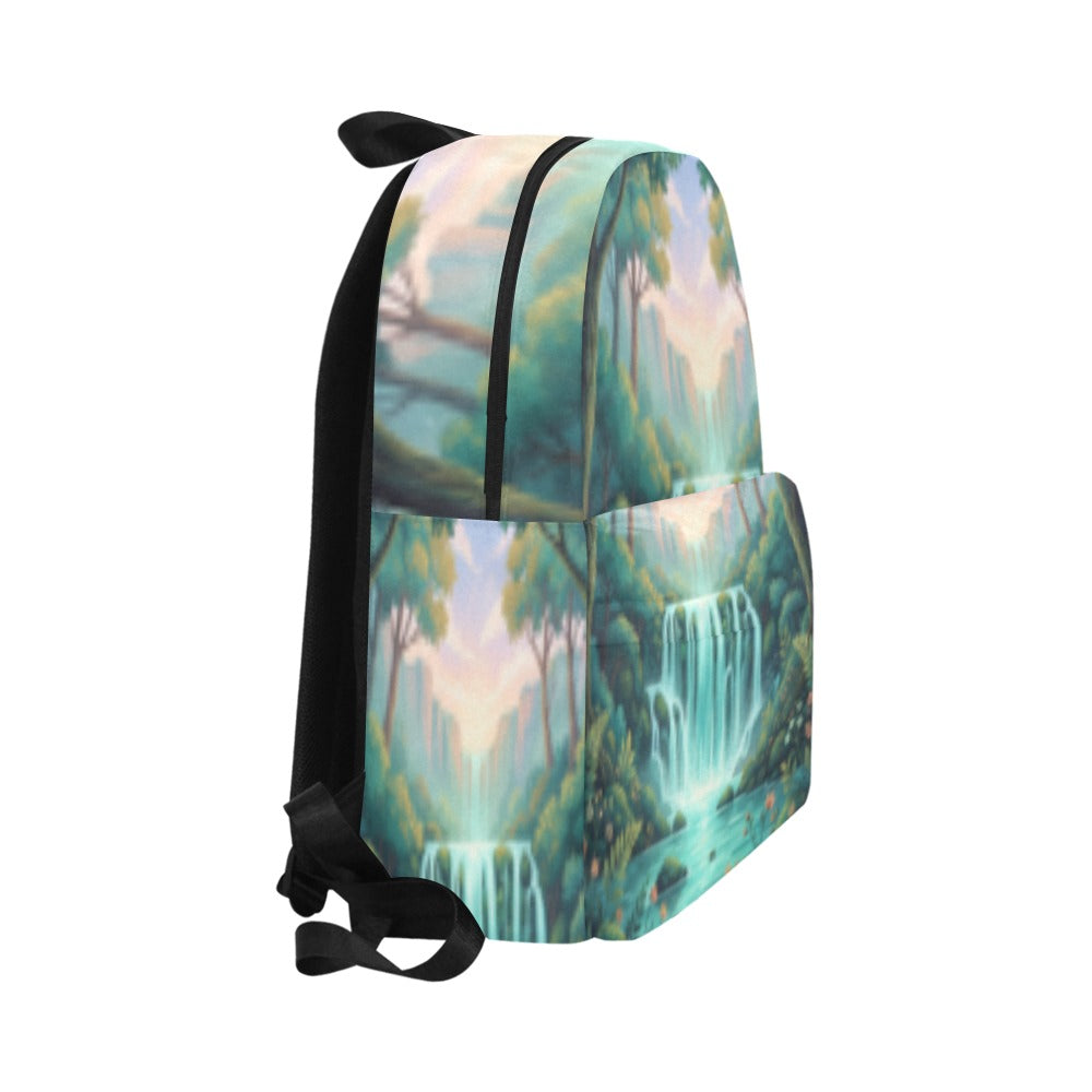 Forest Waterfall Unisex Nylon Backpack (Model 1673)