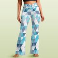 Women's V-Crossover High Waisted Flare Leggings Abstract Seamless pattern of triangles.