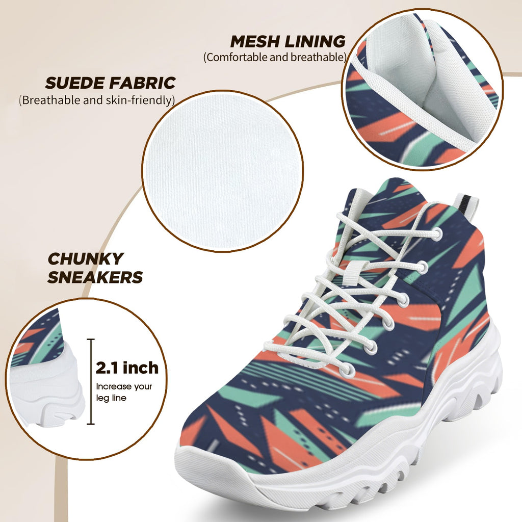 Men's High-Top Outdoor Chunky Sneakers – (White)