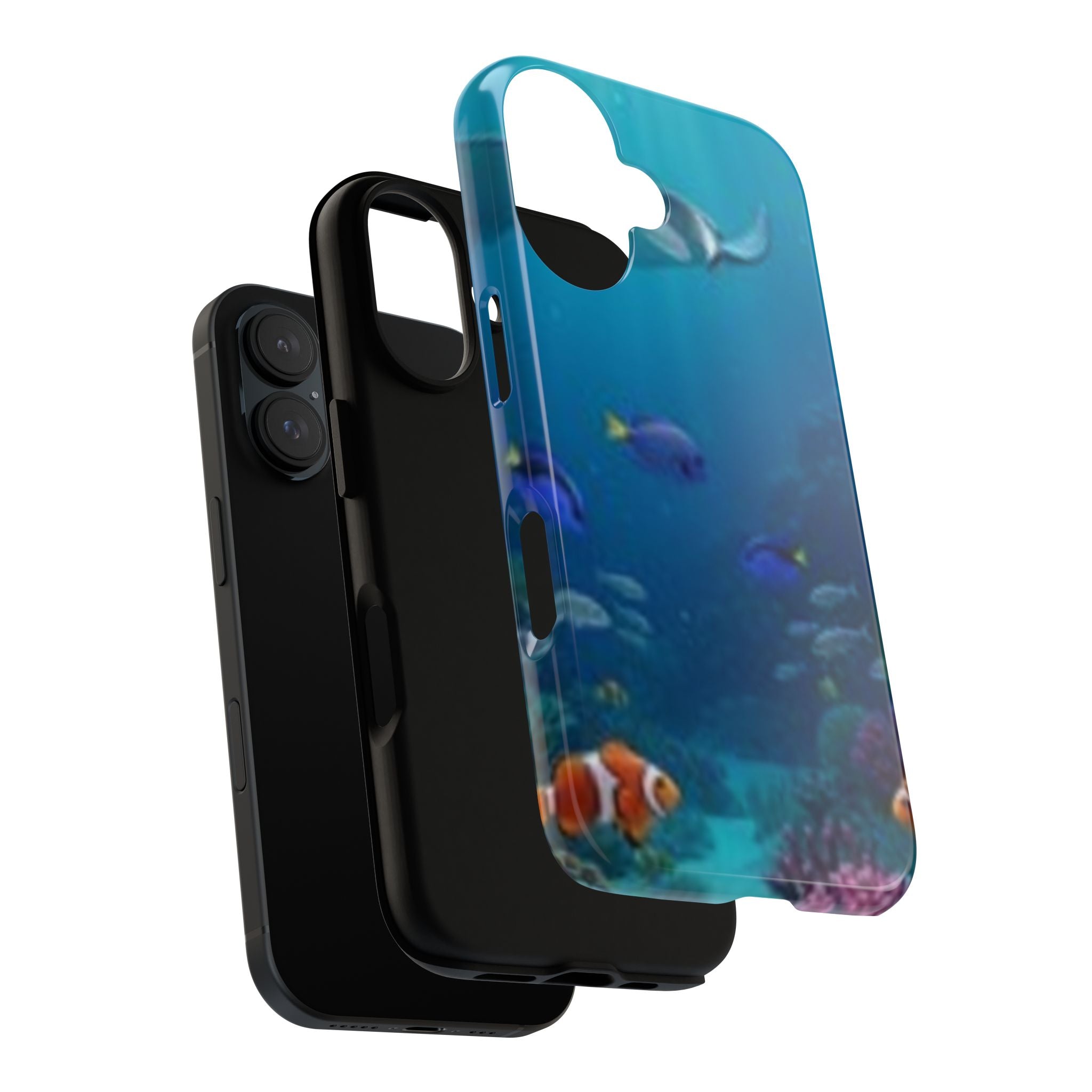 Compatible with iPhone 16 Underwater Coral Bubble phone case | Ocean fish sea turtle design