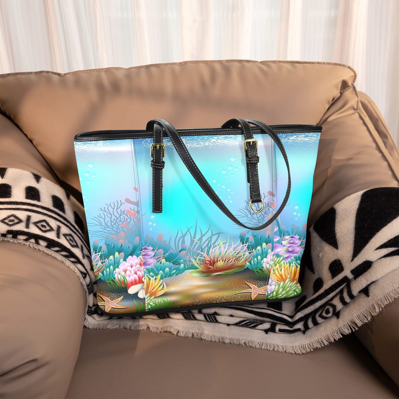 UnderWater Scene New Tote Hand Bag-Small (Model 1640）