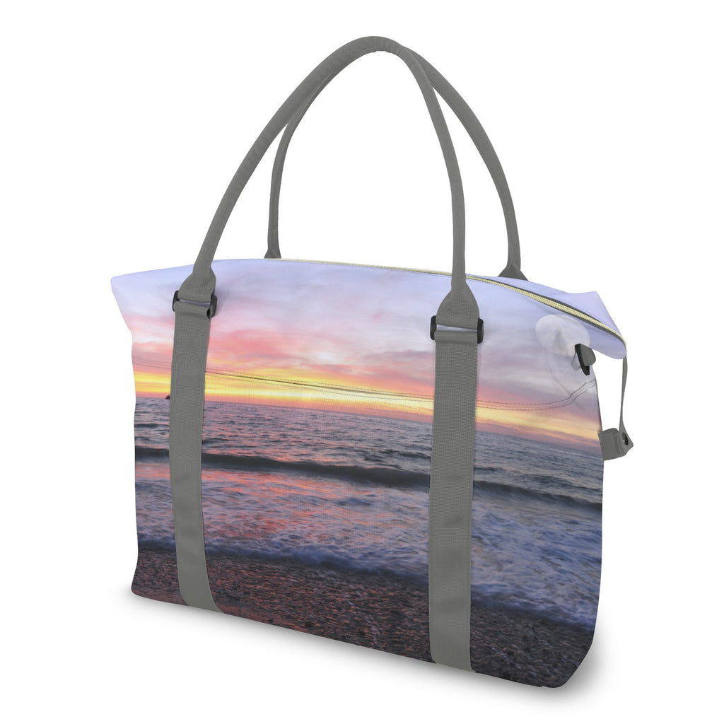 Tropical Sunset-Sea Ocean Large Travel Bag with Trolley Sleeve (Model 1715)