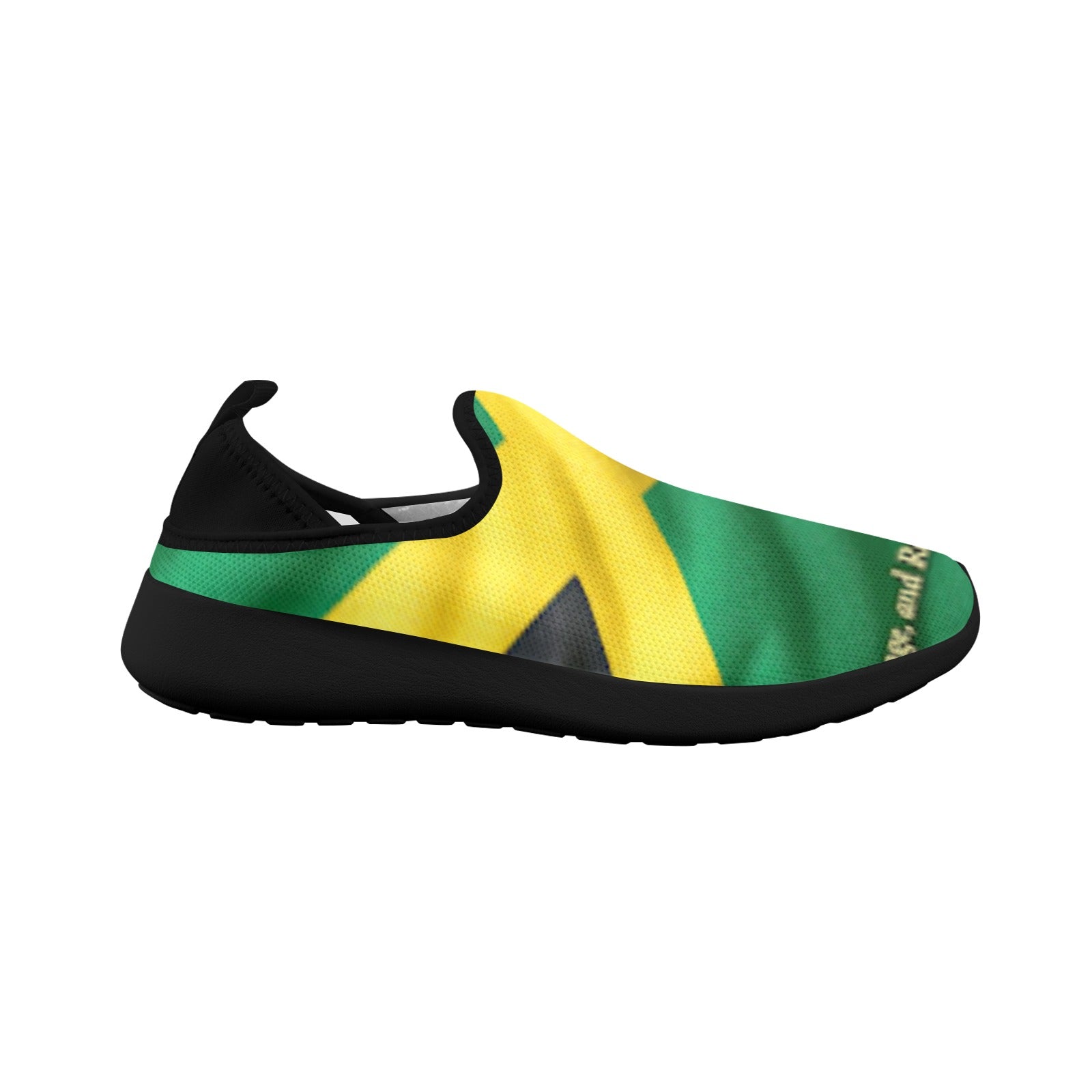 Jamaican Flag Fly Weave Sneakers Drop-in-Heel for Women(Model 02002)