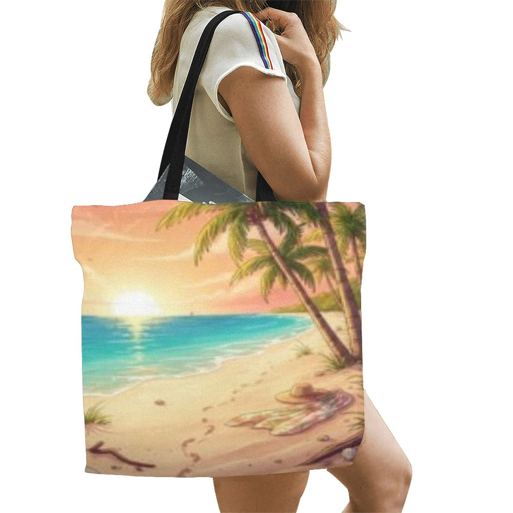Sunset Palm Tote Bag(Model1699)(Large)