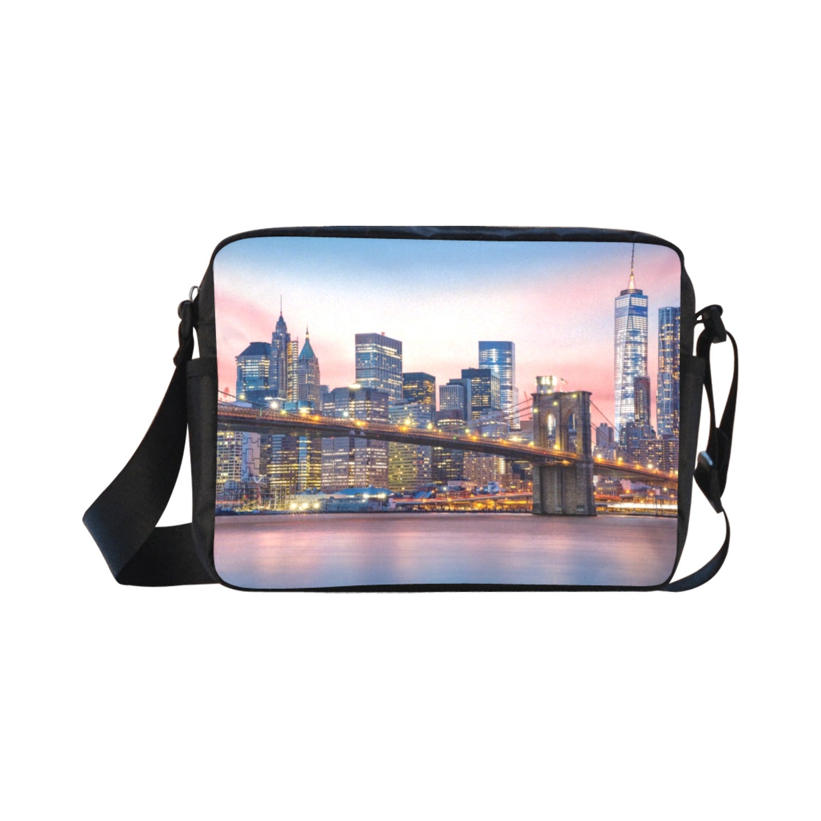 Brooklyn Bridge at and the Lower Manhattan Skyline Classic Cross-body Nylon Bags (Model 1632)