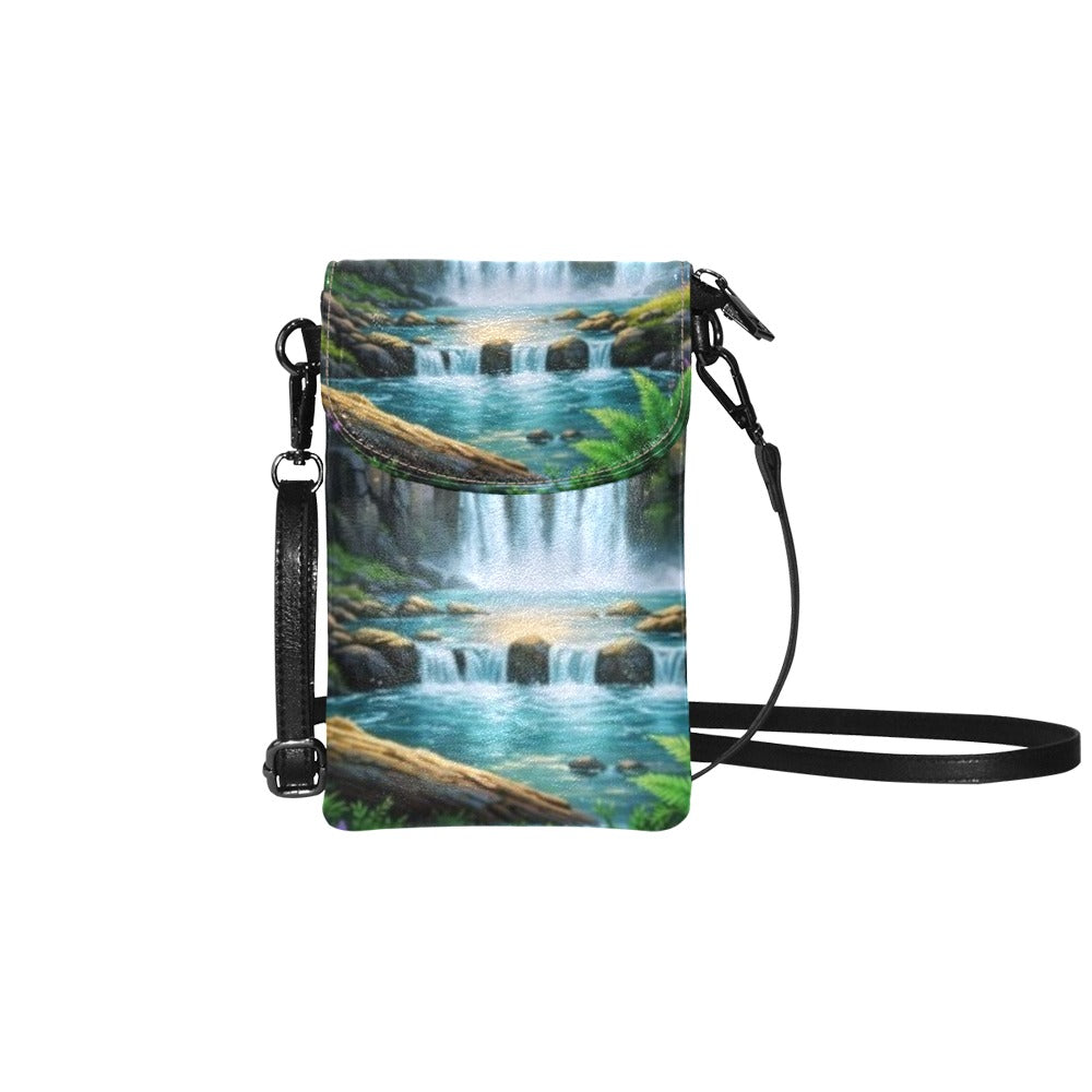 Sunset Waterfall PU Leather Cell Phone Purse(Model1711)